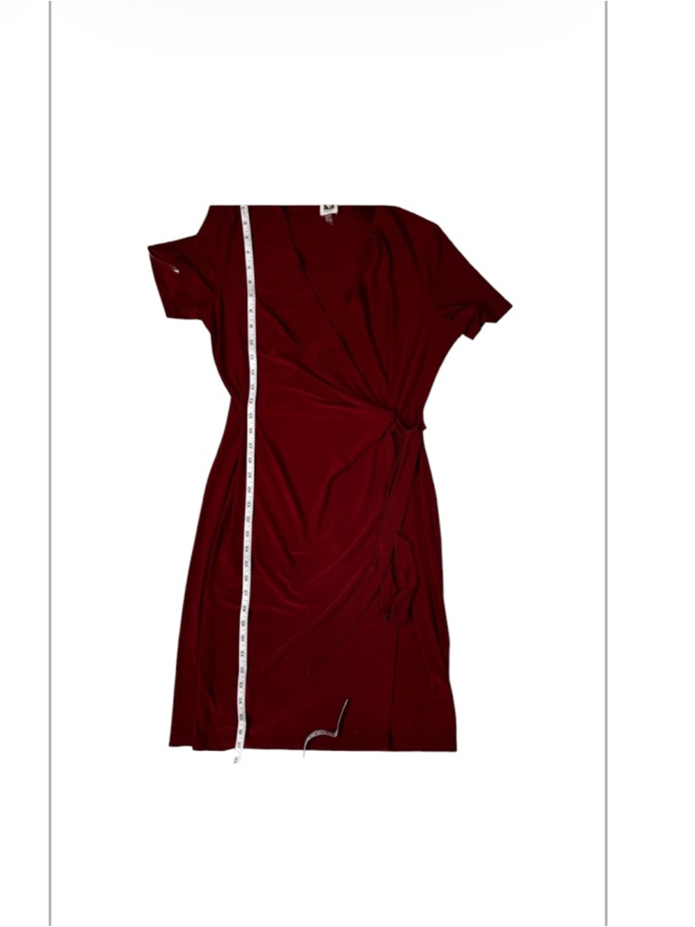 NEW WITH TAGS Anne Klein Deep Red Pepperberry Wrap Midi Dress SZ 16 - Picture 9 of 9